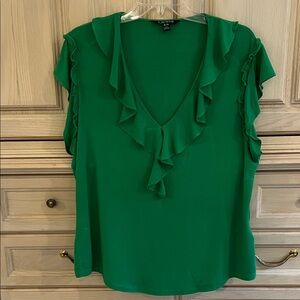 Lauren Ralph Lauren Green Ruffle Blouse